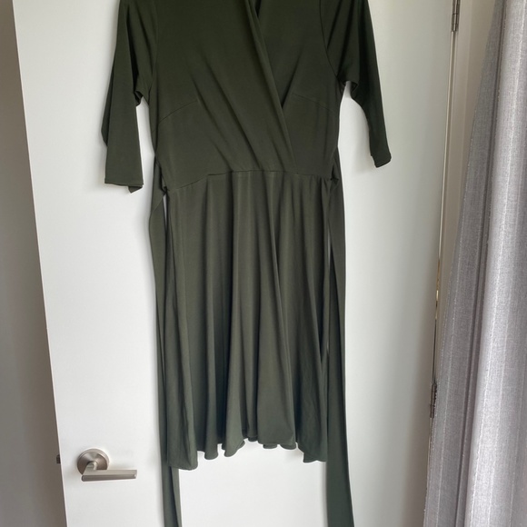 Olive Green Wrap Dress from Karina - Picture 2 of 5